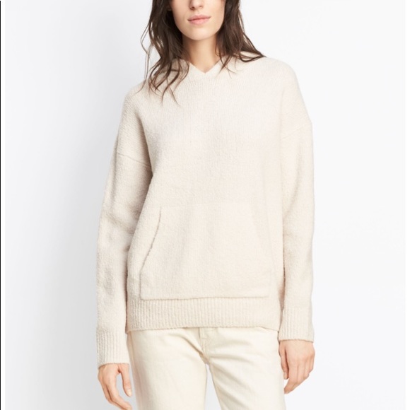 Vince Cozy Soft Wool Hooded Sweater 